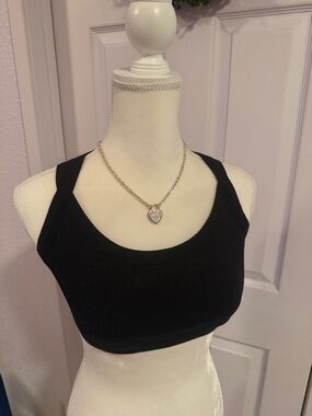 Free People Black Run Racer Sports Bra - Scoop Neck Racerback🌼
